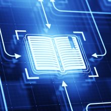 Graphic depicting a digital book