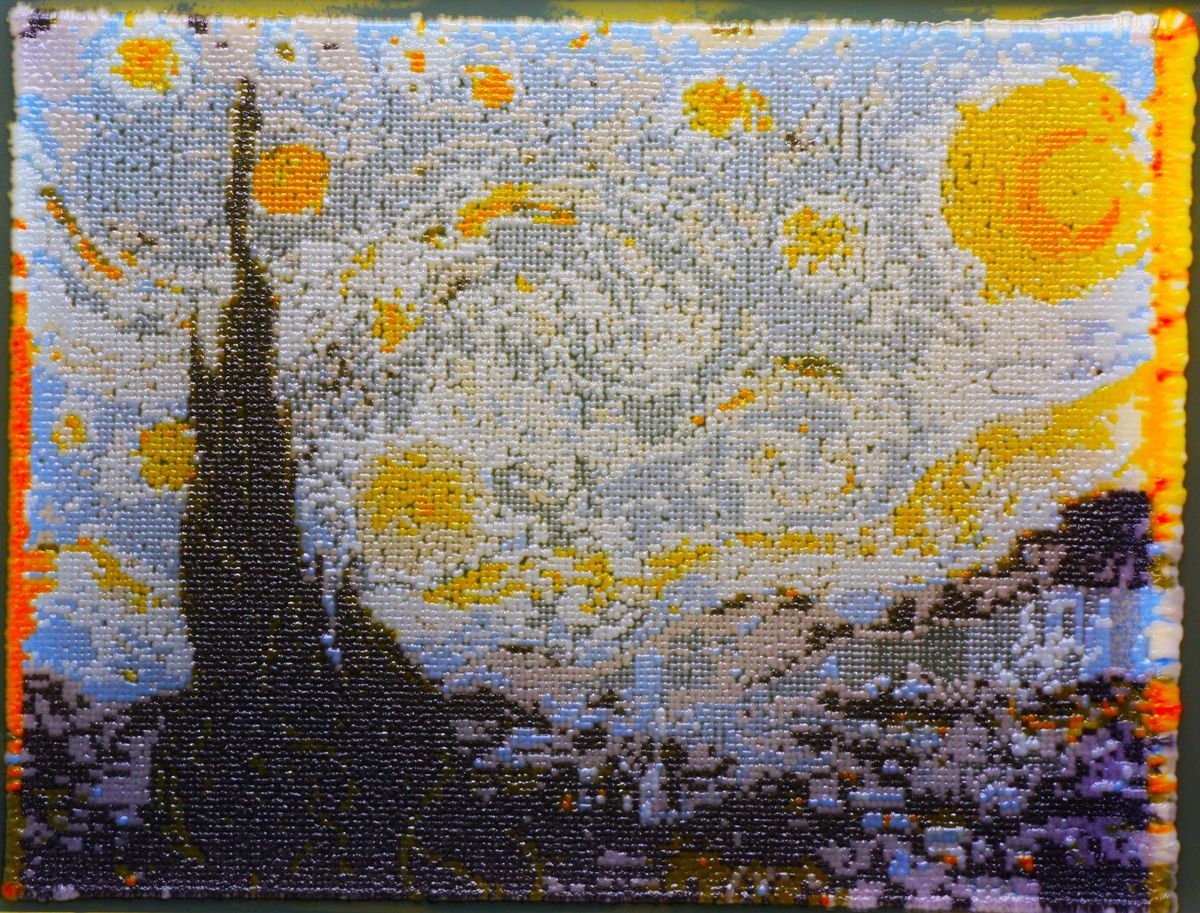 Yeast art replica of Vincent van Gogh’s The Starry Night. Yeast art replica of Vincent van Gogh’s The Starry Night.