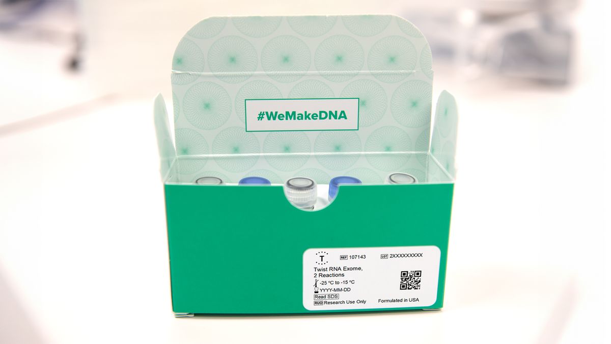 A box containing a Twist RNA Exome kit. A box containing a Twist RNA Exome kit.